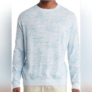 NWT Tommy Bahama Men's Playa Palms Crew Neck Pullover Size XL in Aqua Ice